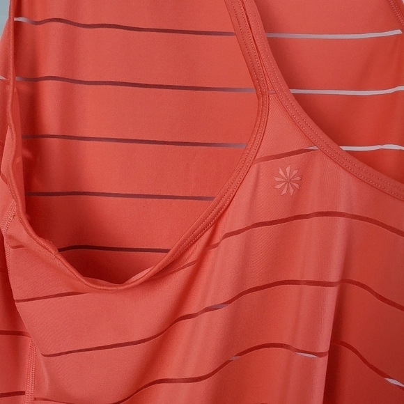 Athleta Orange Stripe Athletic Tank Top Small - Picture 5 of 5